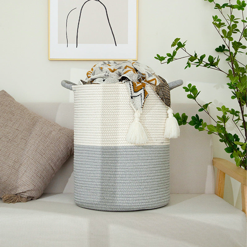 Handmade Woven Cotton Rope Storage Basket