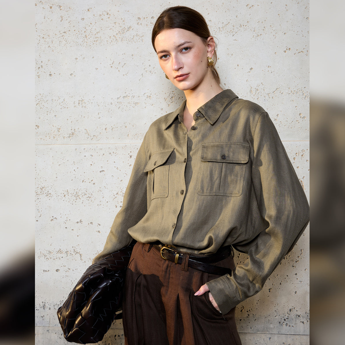 Button-Down Utility Shirt with Chest Pockets