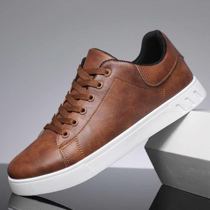 Men's Faux-Leather Lace-Up Sneakers