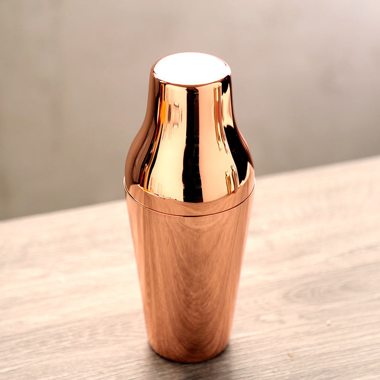 Two-Section Stainless Steel Cocktail Shaker, 650 ml in rose gold