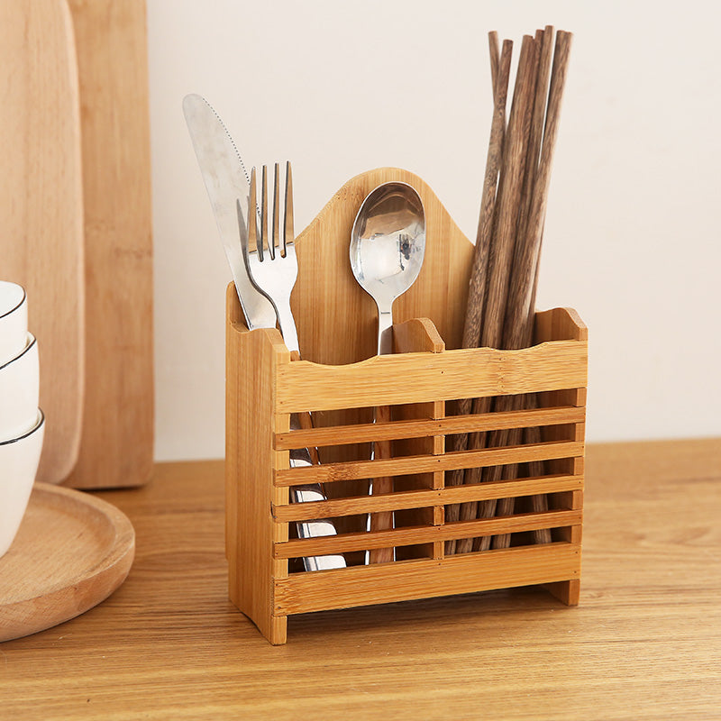 Artisan Bamboo Wall-Mounted Chopstick Holder