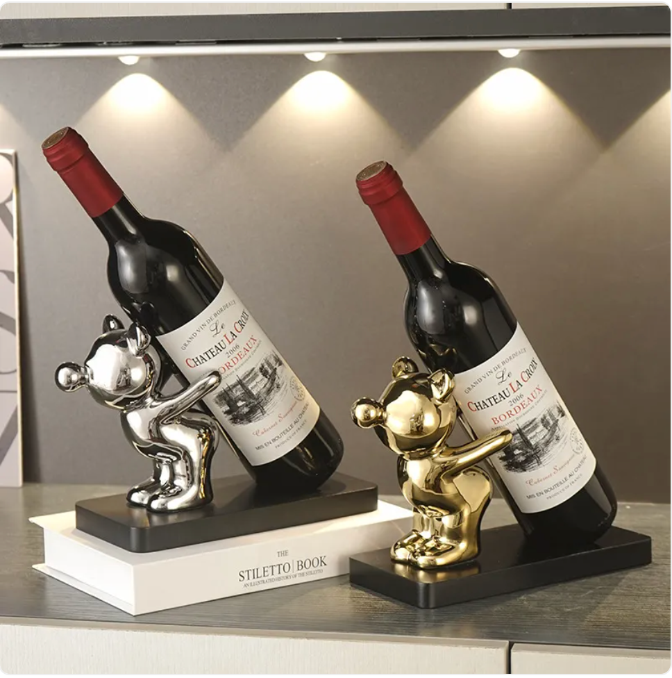 Luxury Bear Wine Rack - Ceramic Decorative Holder