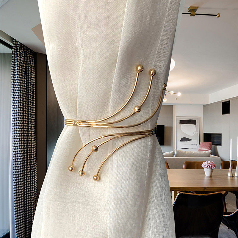 Minimalist Metal Curtain Holdbacks - Gold & Silver