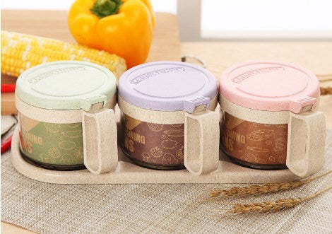 Elegant Glass Spice Jar Set