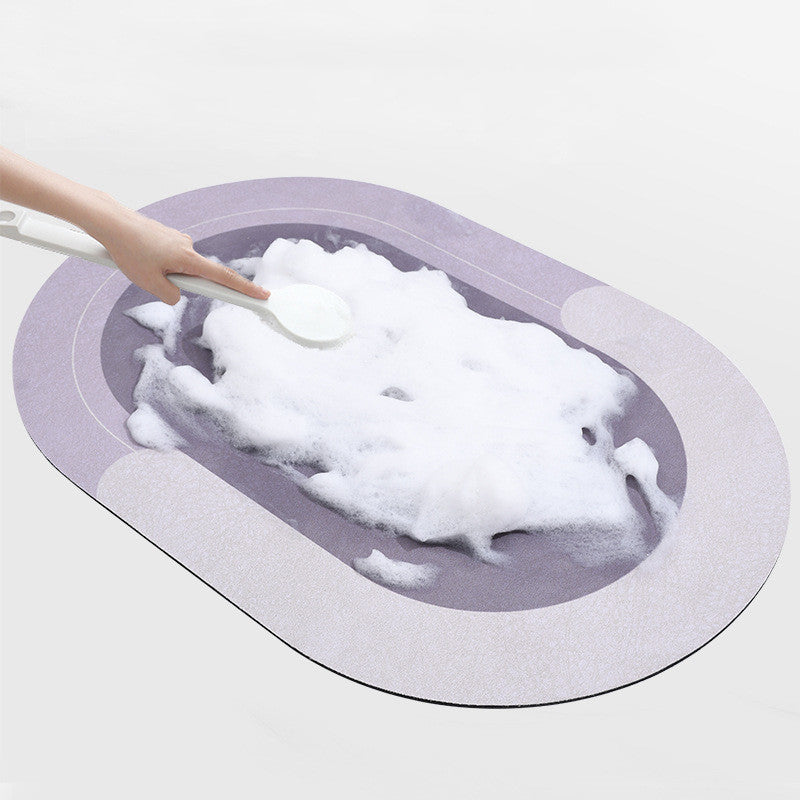 Quick-Dry Soft Bath Mat, Oval or Half-Round