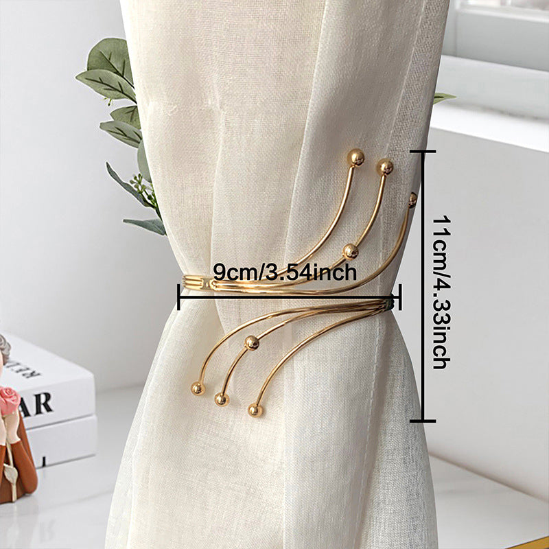 Minimalist Metal Curtain Holdbacks - Gold & Silver