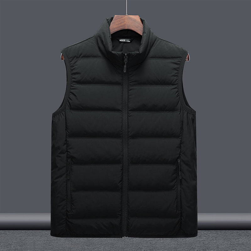Sleeveless Zip-Up Puffer Gilet with Stand Collar — view 3