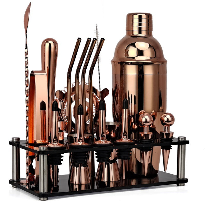 20-Piece Cocktail Shaker Bar Tool Set - Black