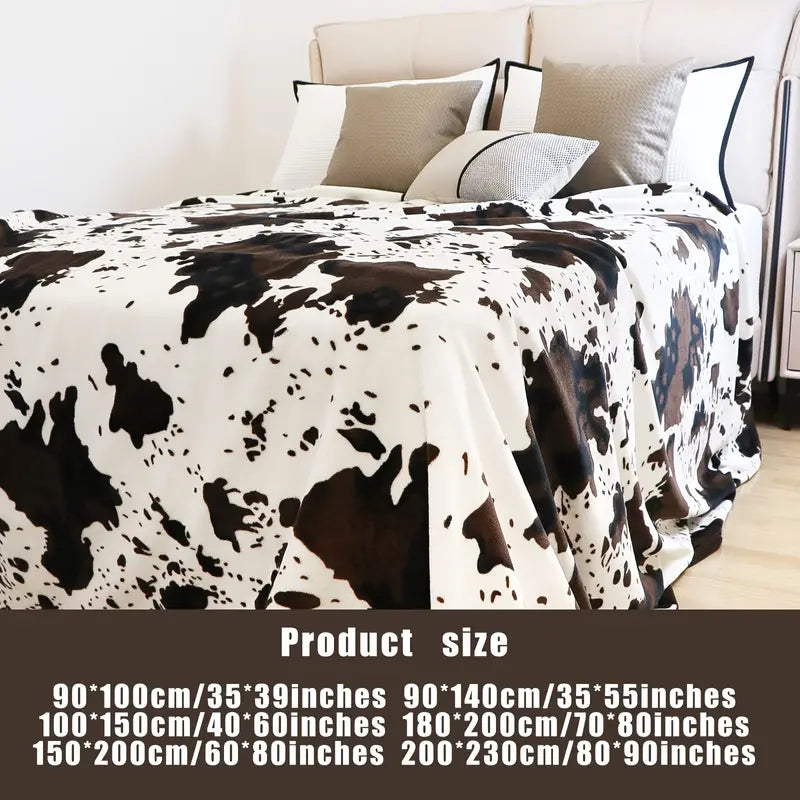 Cow Print Luxury Fleece Throw Blanket