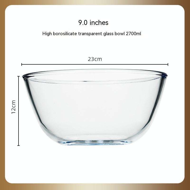 Japanese-Inspired Transparent Glass Salad Bowl