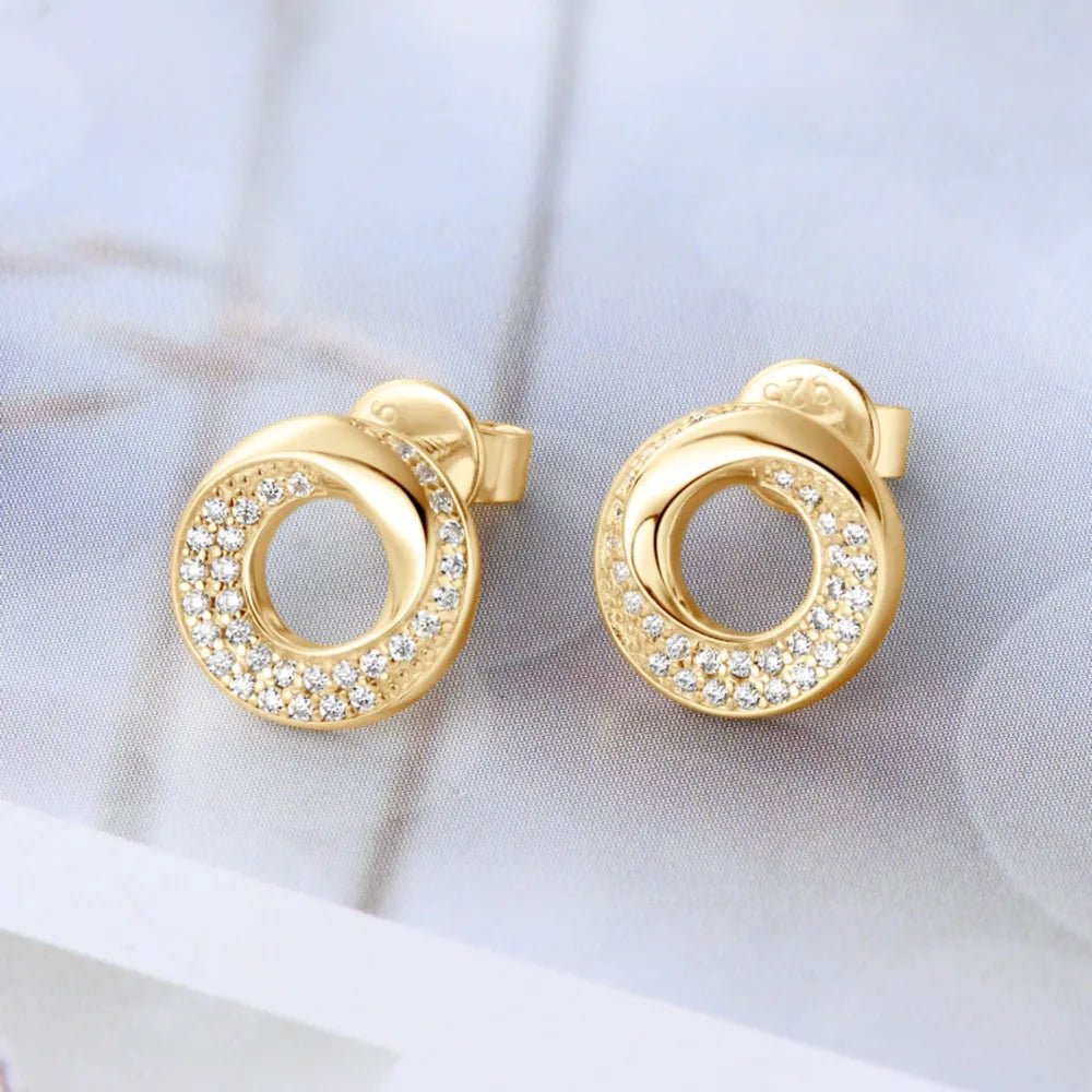 925 Sterling Silver Inlaid Moissanite Stud Earrings - Wow Store
