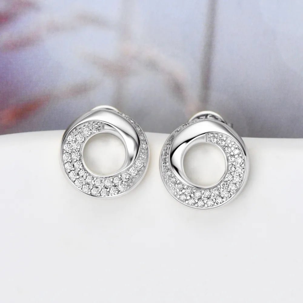925 Sterling Silver Inlaid Moissanite Stud Earrings - Wow Store