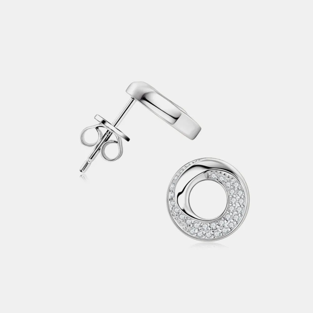 925 Sterling Silver Inlaid Moissanite Stud Earrings - Wow Store