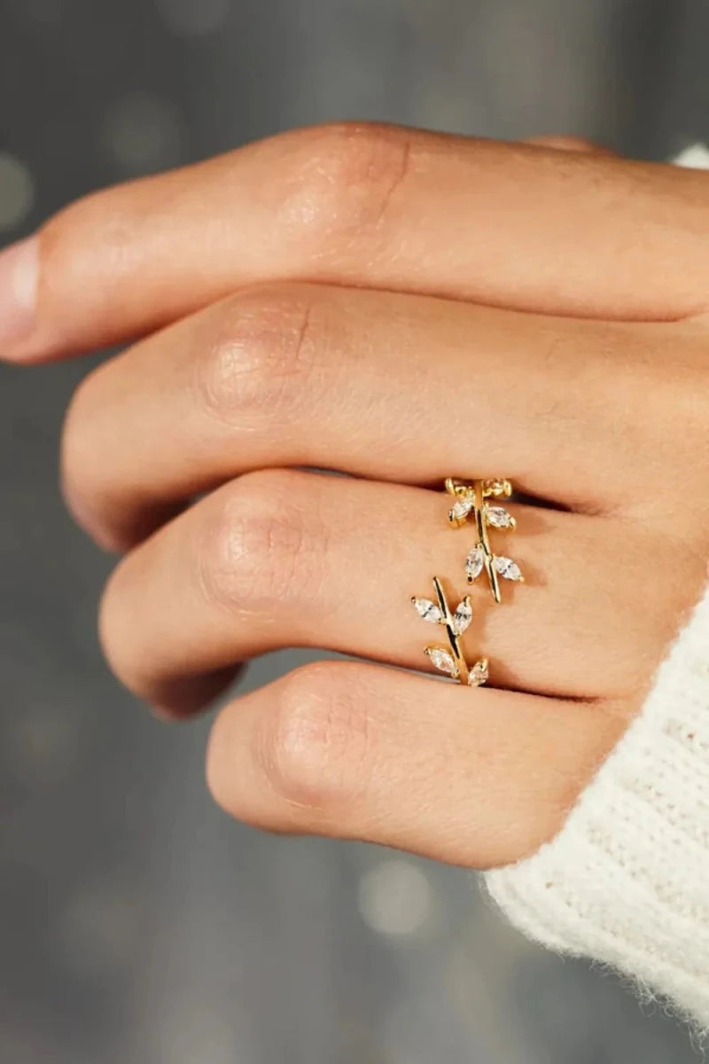 925 Sterling Silver Leaf Open Ring - Wow Store