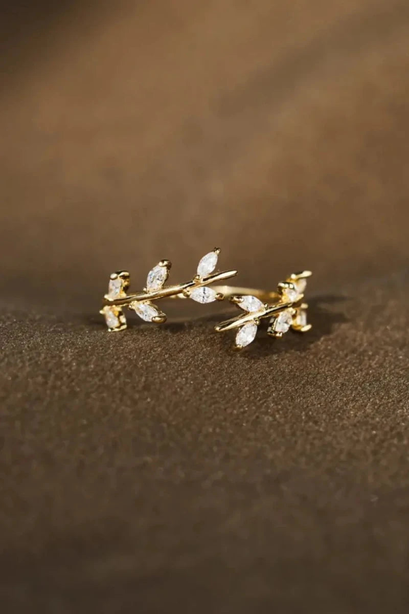 925 Sterling Silver Leaf Open Ring - Wow Store