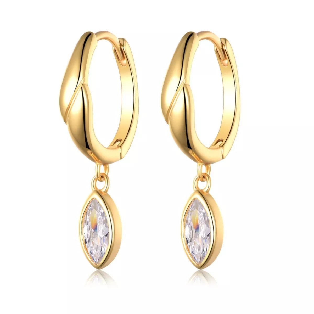 925 Sterling Silver Moissanite Hoop Drop Earrings - Wow Store