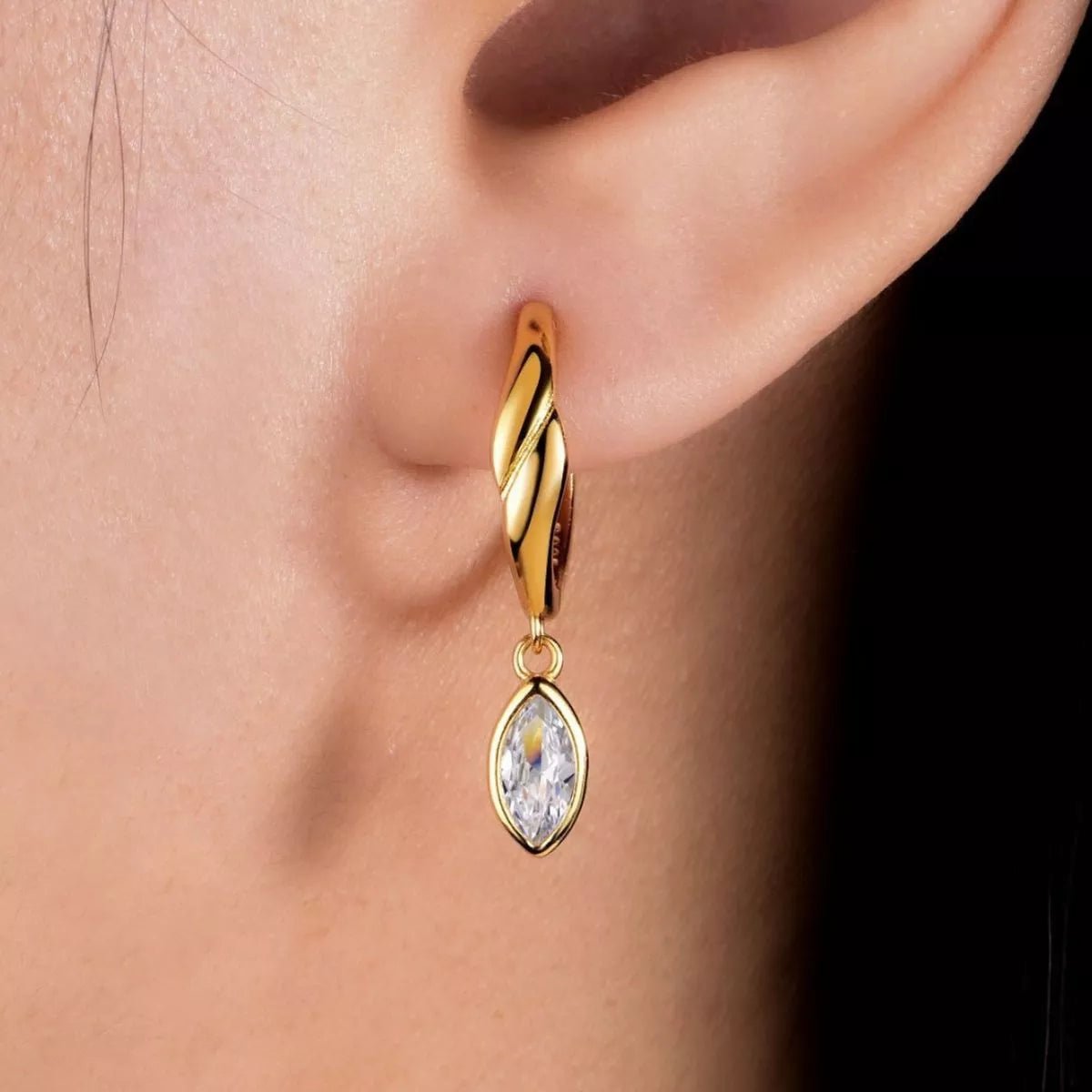 925 Sterling Silver Moissanite Hoop Drop Earrings - Wow Store