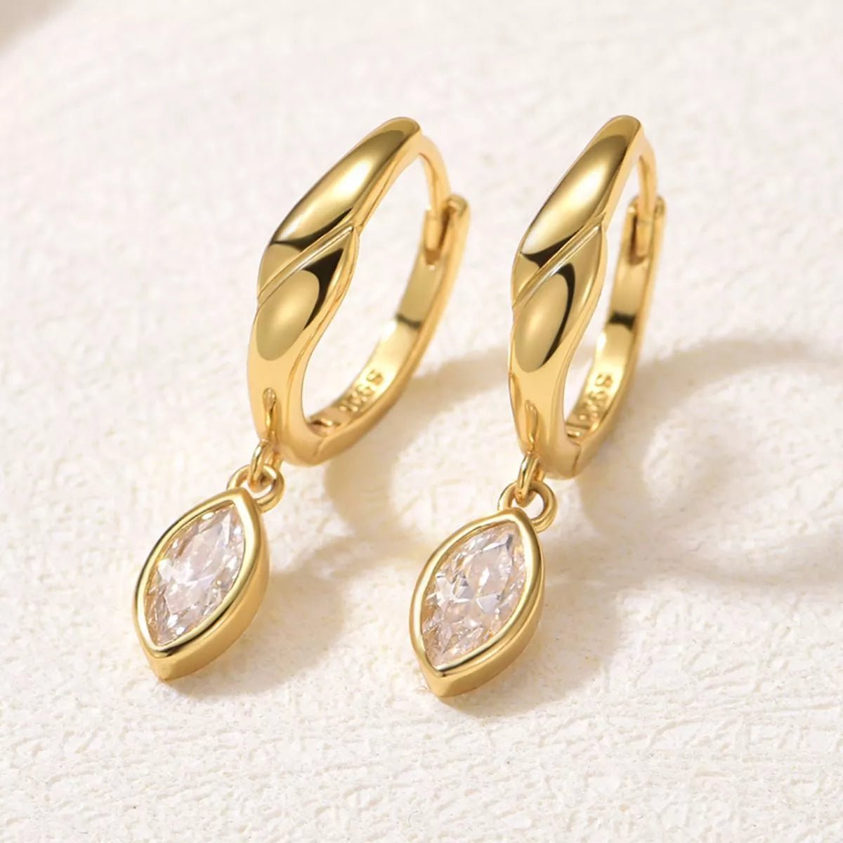 Sterling silver moissanite hoop drop earrings with radiant sparkle and elegant dangle design