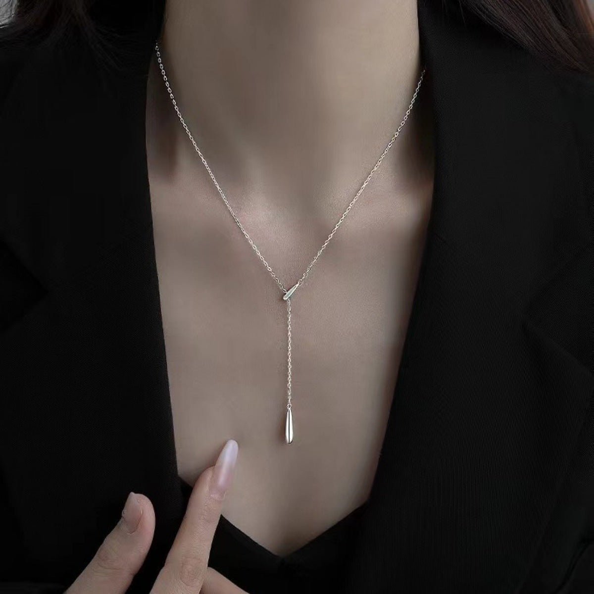 925 Sterling Silver Y - Shaped Pendant Necklace - Wow Store
