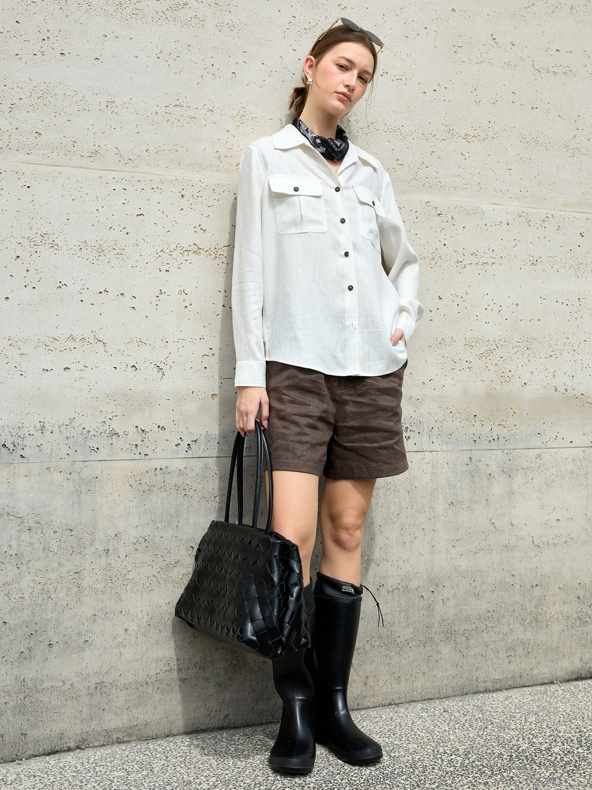 Button-Down Utility Shirt with Chest Pockets