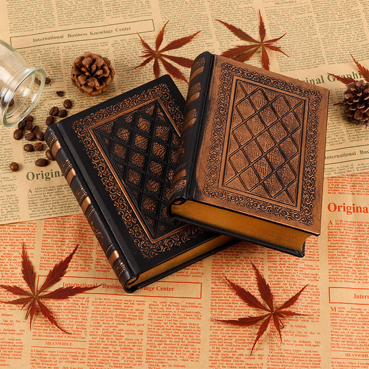 Embossed Faux-Leather Journal, Diamond Pattern