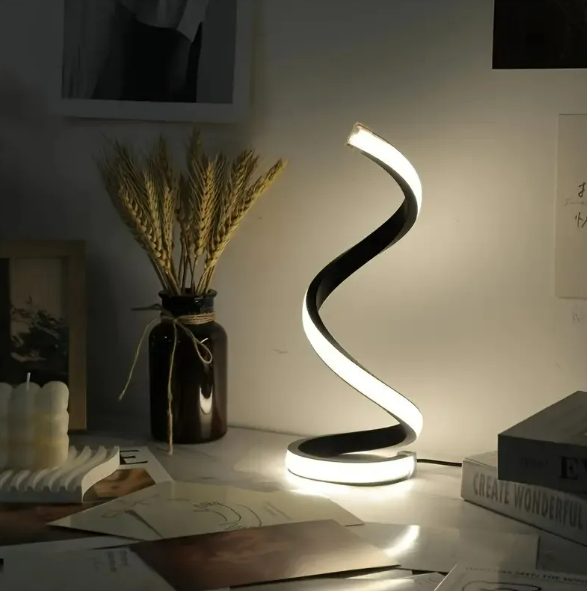 Modern LED Spiral Table Lamp with Three-Speed Dimming