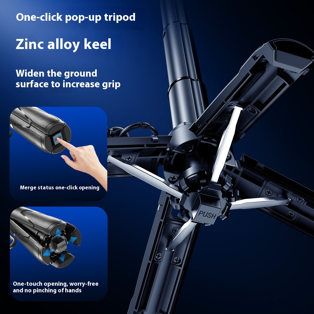 Compact Multifunctional Selfie Stick with Rotatable Head