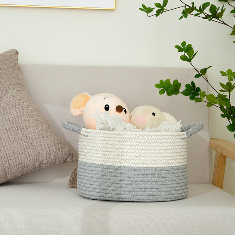Handmade Woven Cotton Rope Storage Basket