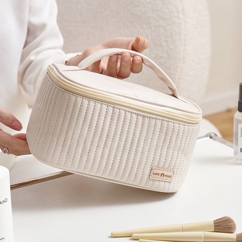 Quilted Vanity Case with Top Handle