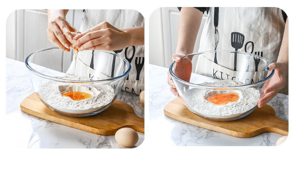 Japanese-Inspired Transparent Glass Salad Bowl