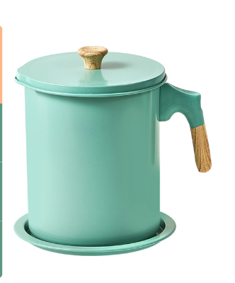 Japanese Oil Filter Pot with Semi-Wood Grain Handle