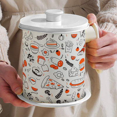 Japanese Oil Filter Pot with Semi-Wood Grain Handle