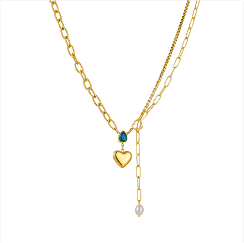 Pearl Heart Pendant Necklace