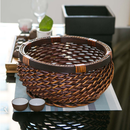 Artisan Woven Rattan Storage Basket