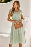 Womens V Neck Ruffle Sleeve Summer/holiday Dress - Wow Store