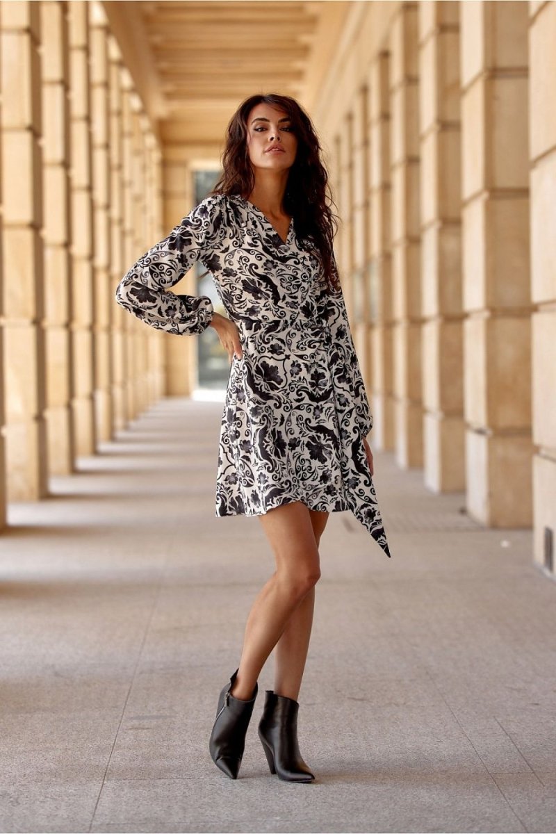 A - Line Midi Day Dress for Women - Casual Black Polyester Blend | WOW Store - Wow Store