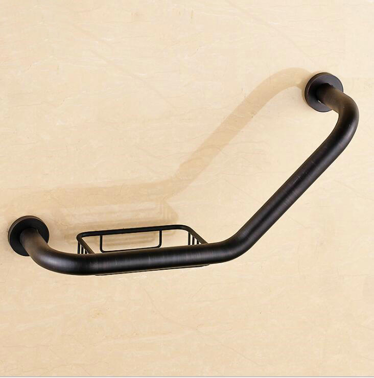Wall Grab Bar for Bath and Shower, Antique Gold or Black — view 2