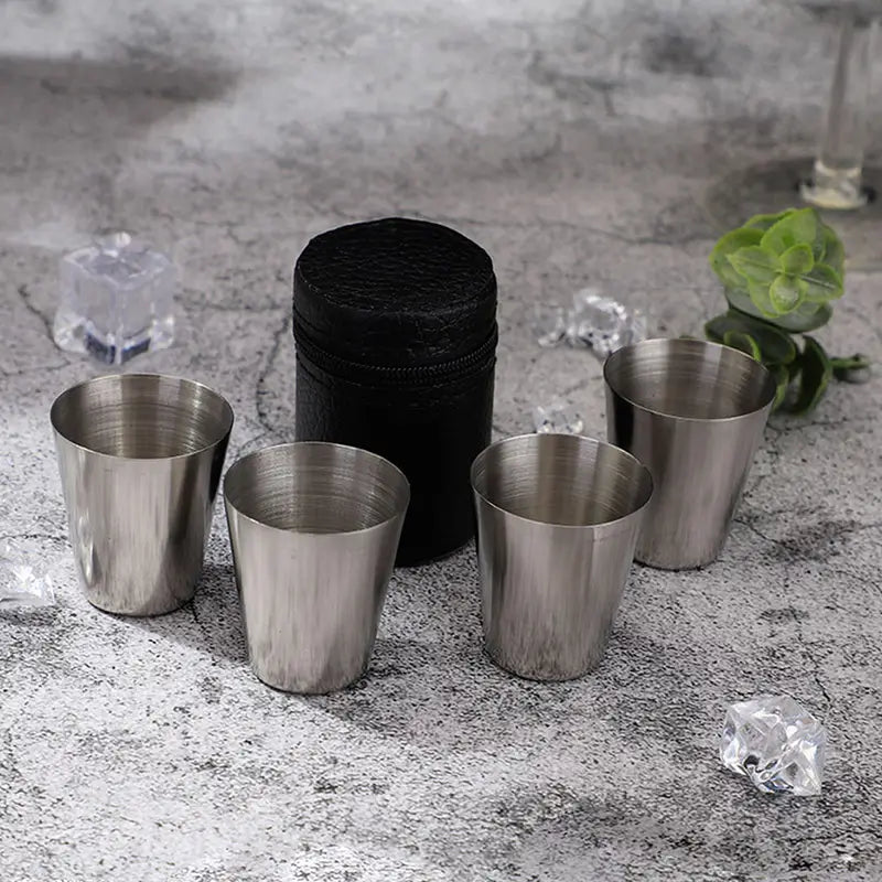 Portable Wine Cup Set with Protective Skin Cover