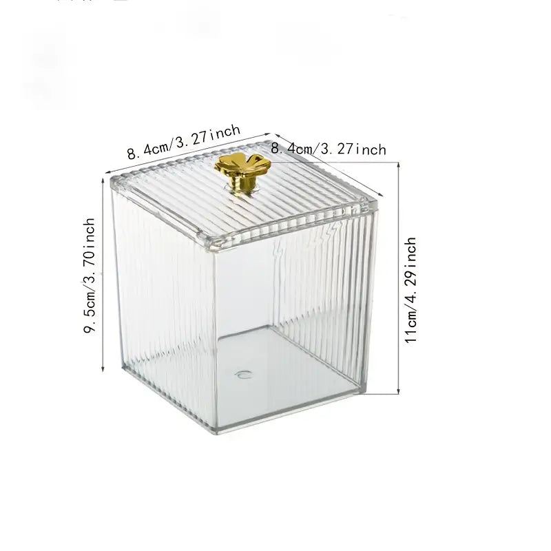 Cosmetic Cotton Swab Storage Box with Cover