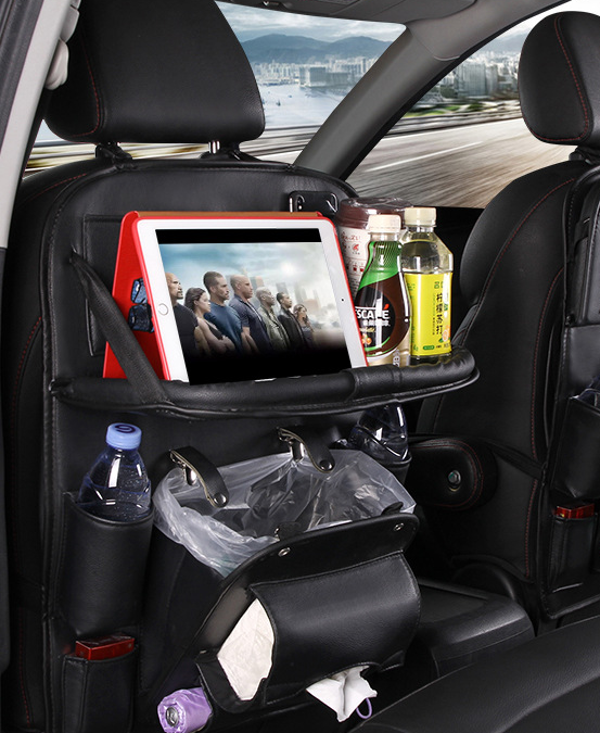 Premium Leather Car Seat Back Organizer