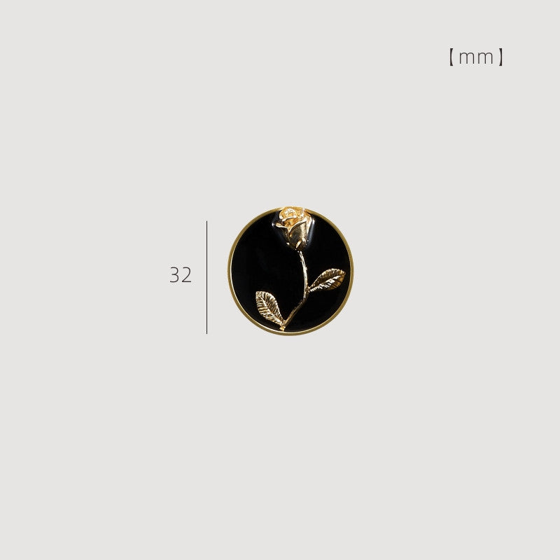 Enamelled Drawer Knob with Gold-Tone Rim, 32 or 42 mm — view 2