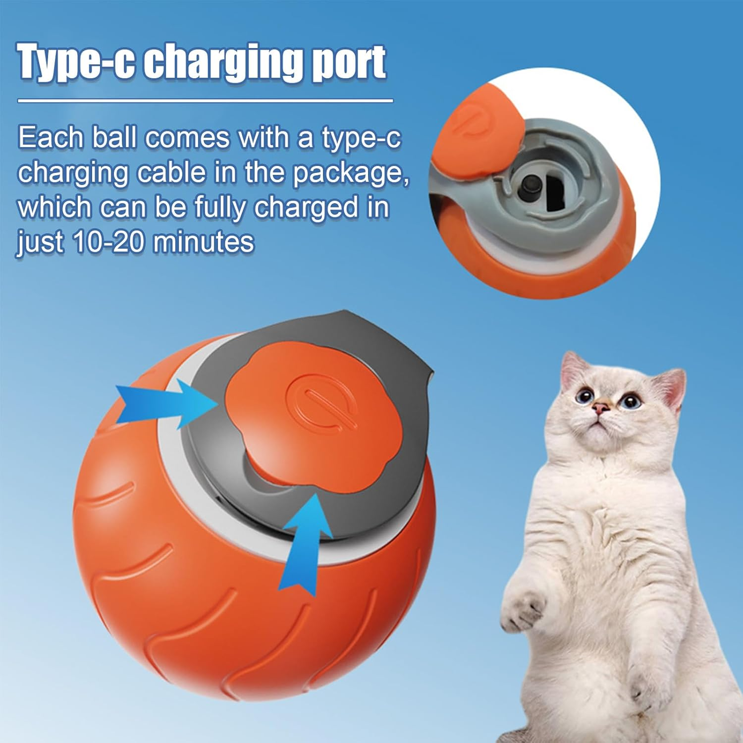 Speedy Tail Interactive Cat Toy - Dual Speed Motion Ball