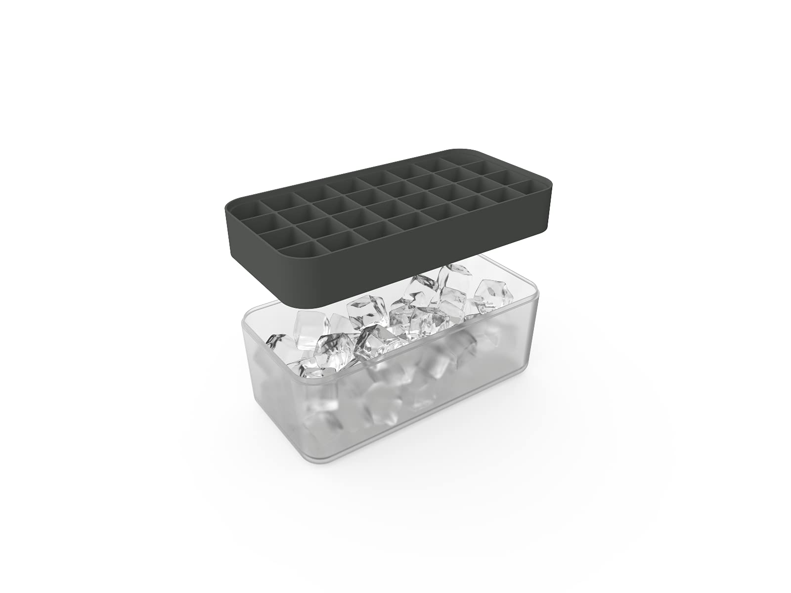 Silicone Ice Box with Lid - Charcoal
