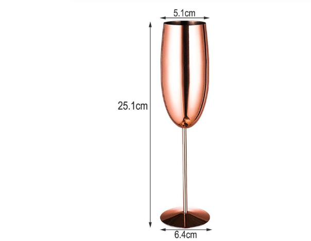 Luxury Champagne Flutes - Stainless Steel Tulip Cups