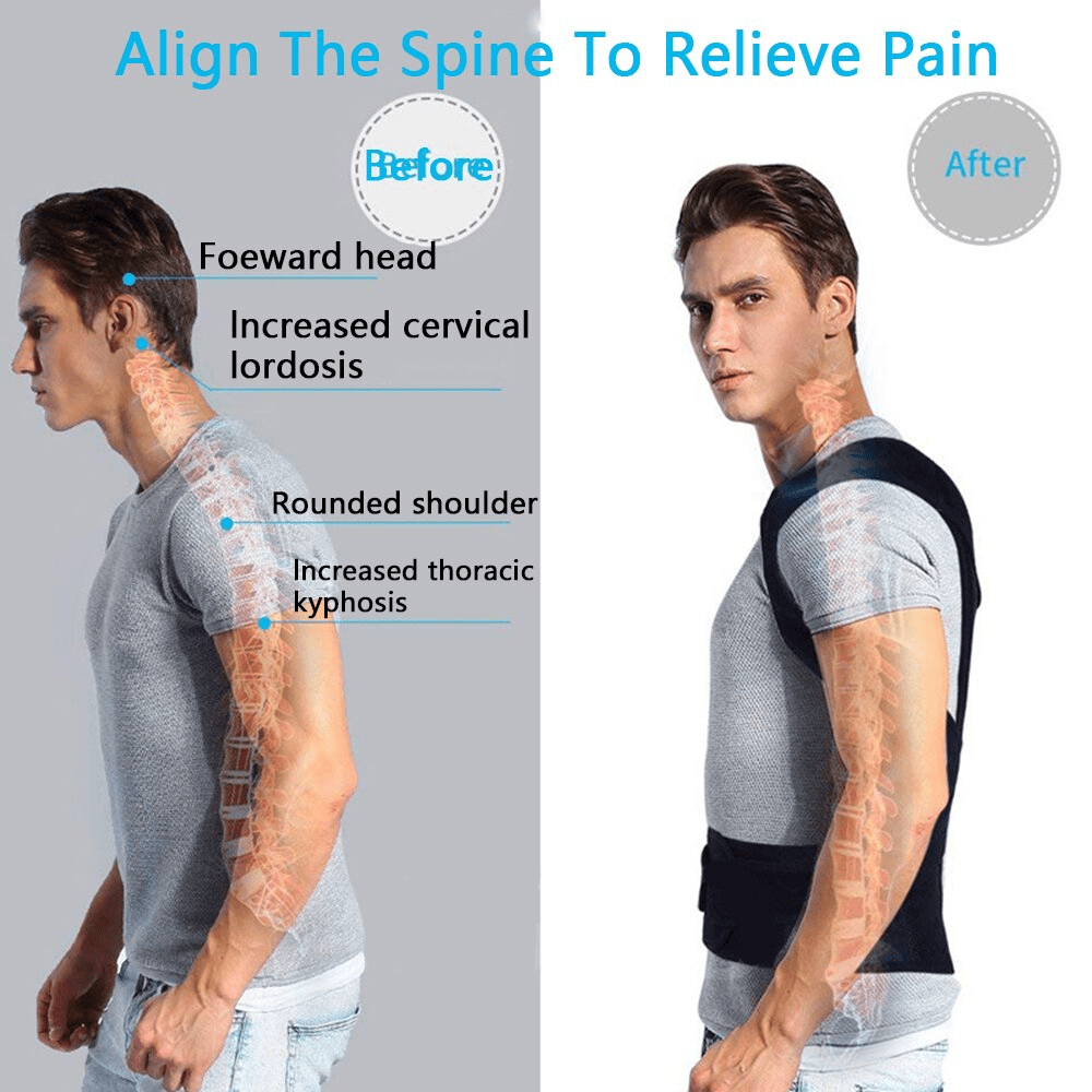 Adjustable Posture Corrector Low Back Support Shoulder Brace Belt For Men Women - Wow Store
