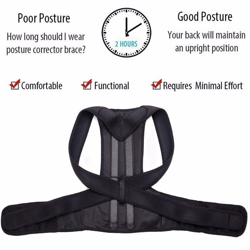 Adjustable Posture Corrector Low Back Support Shoulder Brace Belt For - Wow Store