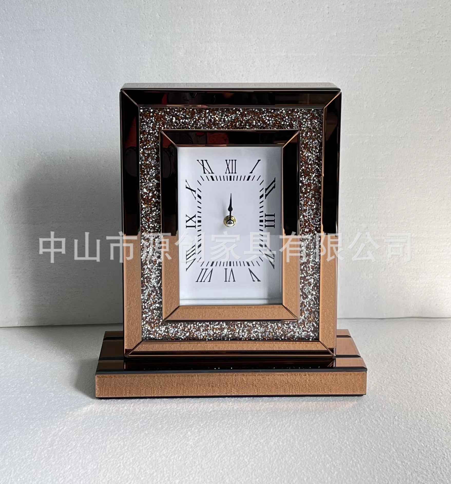 Pendulum Mantel Clock with Glass Decor