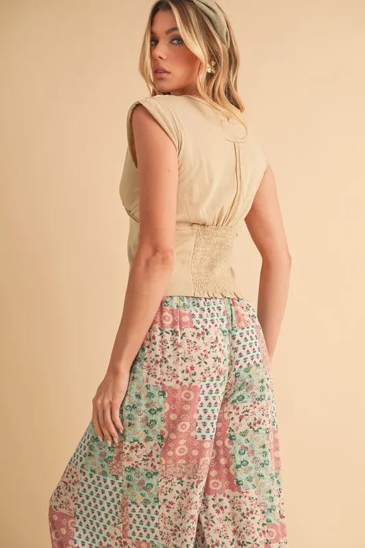 Aemi+Co Printed Wide Leg Pants - WowStore.live