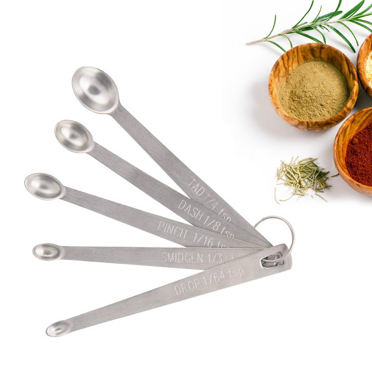 Precision Stainless Steel Measuring Spoons Set of 5