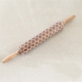Artisan Christmas Engraved Wooden Rolling Pin